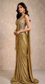 MIRROR CORSET DRAPE SAREE