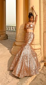GOLD DAYRA FISHCUT LEHENGA