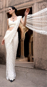 EZRA IVORY SAREE