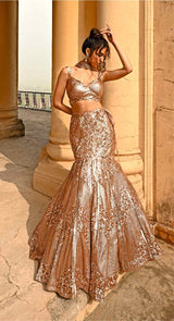 GOLD DAYRA FISHCUT LEHENGA