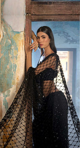 EZRA BLACK SAREE