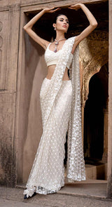 EZRA IVORY SAREE