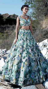 DARCY GREEN LEHENGA