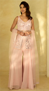 PINK SHEESHADORI SHARARA