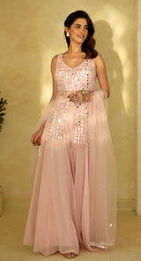 PINK SHEESHADORI SHARARA