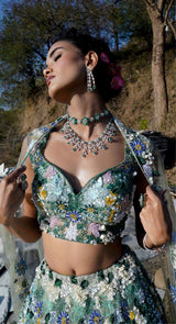 DARCY GREEN LEHENGA