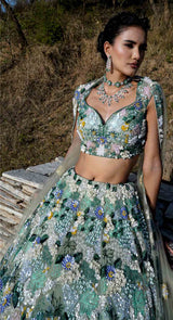 DARCY GREEN LEHENGA