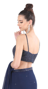 Strappy Navy Saree