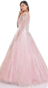 PINK MIRROR WORK GOWN