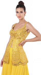 Yellow Sheeshadori Sharara