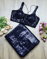 Navy Sequin Saree