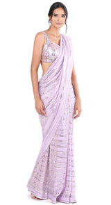 Lavender Sequin Saree