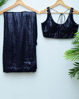 Navy Sequin Saree