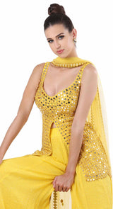 Yellow Sheeshadori Sharara