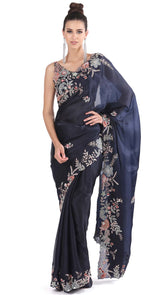 Teal Organza Saree