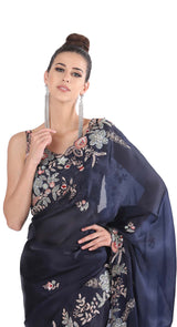 Teal Organza Saree