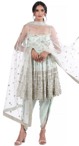 Sea Green Peplum Anarkali