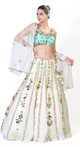 Tankhi firozi lehenga