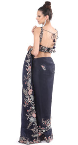Teal Organza Saree