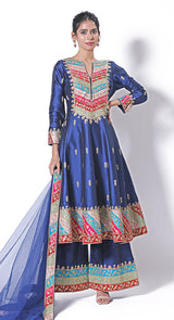 Royal blue peplum suit