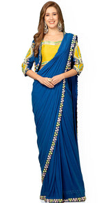 Royal Blue Aqua Drape Saree