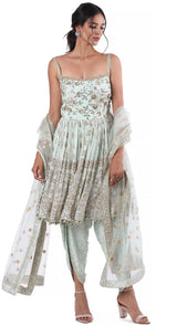 Sea Green Peplum Anarkali