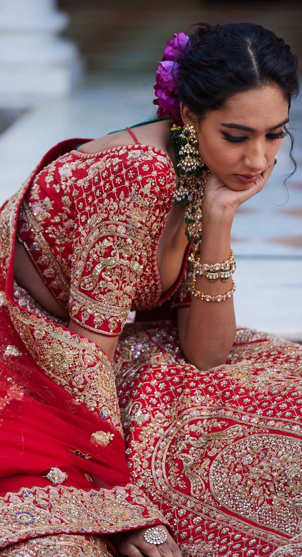 Bridal look hot sale with lehenga