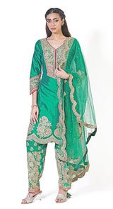 Kundan bottle green salwar suit