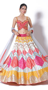 Titlie multi colour Banarasi lehenga