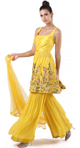 Mustard Peplum Sharara