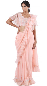 Peach Bell Saree