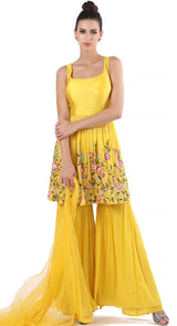 Mustard Peplum Sharara