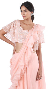 Peach Bell Saree