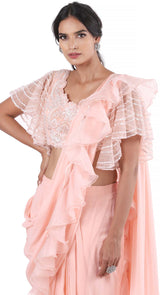 Peach Bell Saree