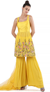 Mustard Peplum Sharara