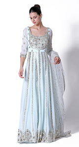 Firozi applique anarkali