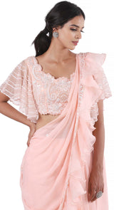 Peach Bell Saree