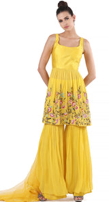 Mustard Peplum Sharara
