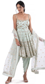 Sea Green Peplum Anarkali