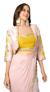 Jacket Peach Saree
