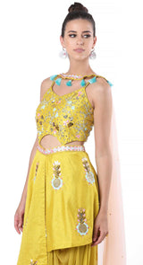 Mustard  Key Hole Jump Suit