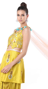 Mustard  Key Hole Jump Suit