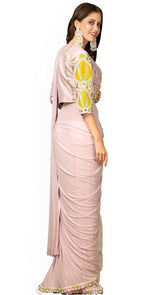 Jacket Peach Saree