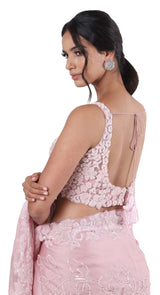 Jaal Pink Organza Saree