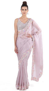 Lavender Multi Organza Saree
