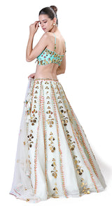 Tankhi firozi lehenga