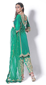 Kundan bottle green salwar suit