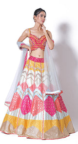 Titlie multi colour Banarasi lehenga