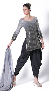Rimjhim black ombre sequins suit
