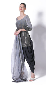 Rimjhim black ombre sequins suit